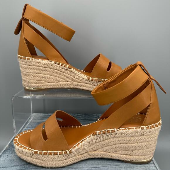 NEW Franco Sarto Women’s Callia Espadrille Wedges Brown Size 9M - Picture 2 of 10